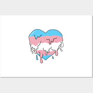 Melting trans heart Posters and Art